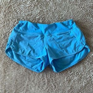 Light blue Lululemon Speed up shorts (older style) 2.5 in size 4